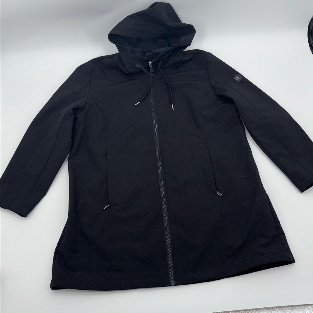 🟣Calvin Klein Charcoal Hooded Raincoat for Men